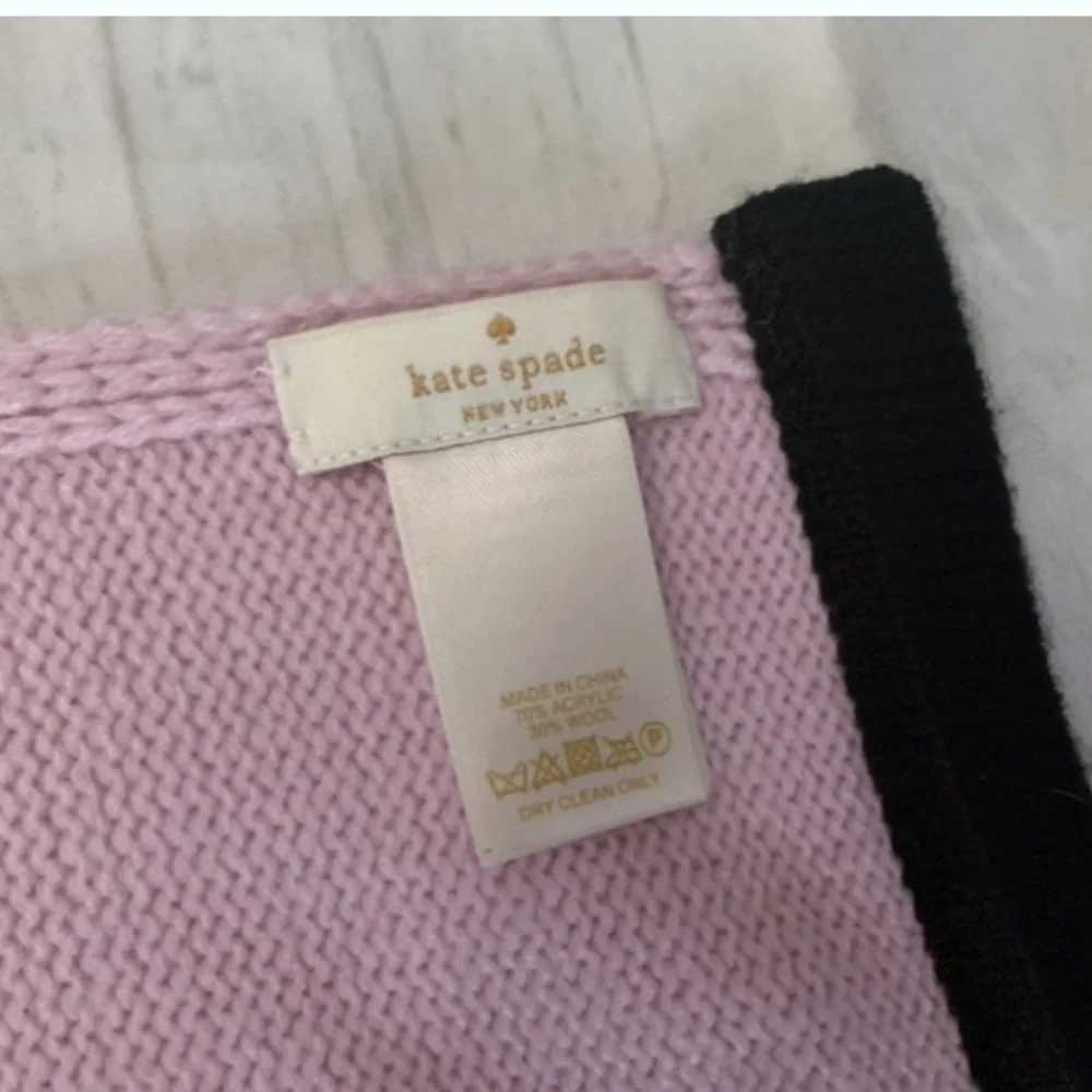 Kate Spade Pink Black Bow Accent Scarf